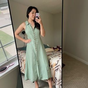 Mango linen midi dress